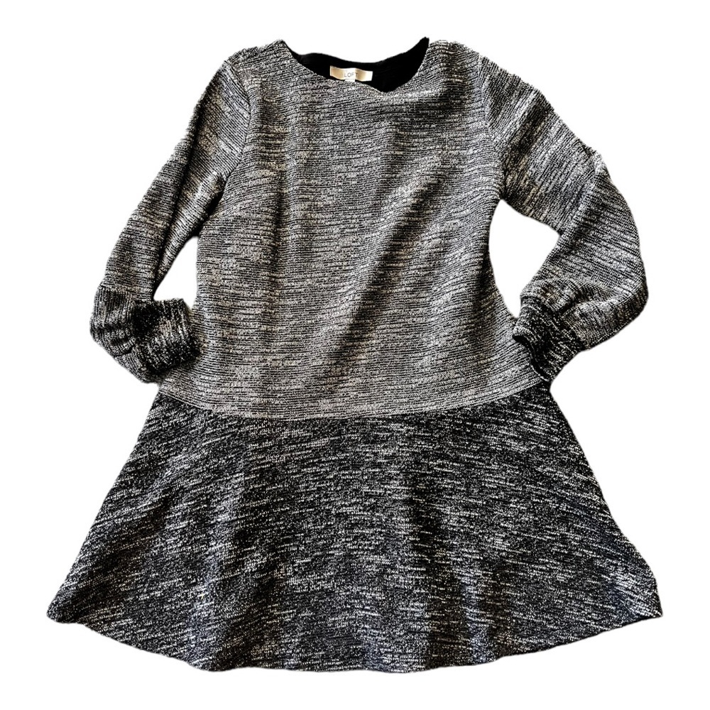 Loft Mixed Melange Flounce Dress size large